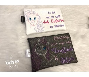 Stickserie ITH - Crazy Unicorn Zipper Tasche